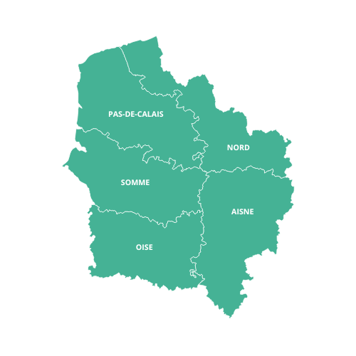 Carte d'Hauts-de-France pour l'annuaire du site de l'APNF