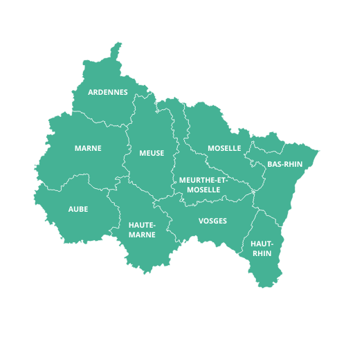 Carte du Grand Est pour l'annuaire du site de l'APNF